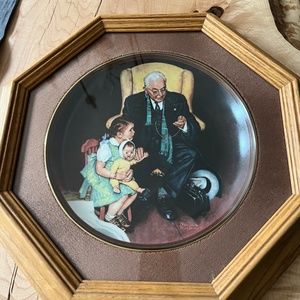 Norman Rockwell Framed Plate “ Tender Loving Care”
